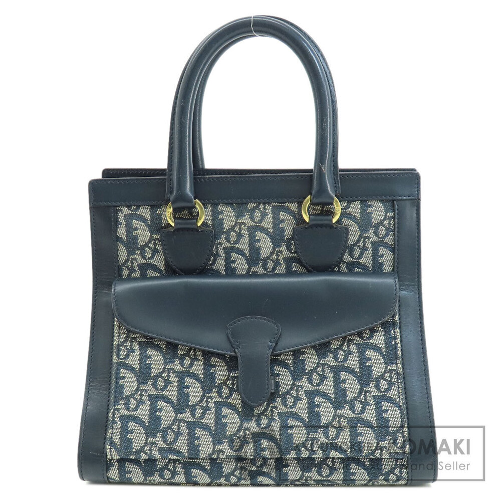 Christian Dior Trotter Handbag Canvas Leather